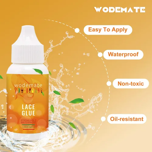 Pegamento adhesivo para el cabello para pelucas de encaje frontal, pegamento de agarre fuerte para pelucas y sistemas de cabello, unión invisible,