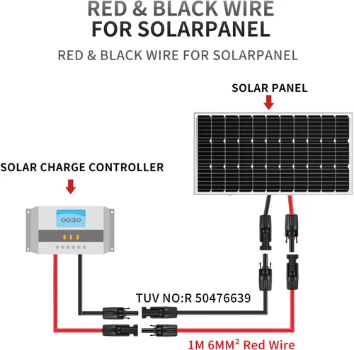 Miniatura 3 de SIYAN Cable de extensión solar de 3 pies 10 AWG con conector hembra y macho adaptador de cable solar resistente a la intemperie para paneles
