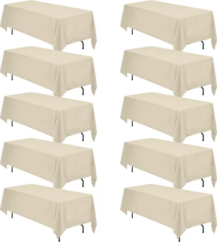 Miniatura 137 de BRILLMAX 6 Pack de Manteles Azul Marino para Mesas Rectangulares de 8 Pies 90 x 156 Pulgadas - 8 pies Mantel Rectangular a Granel de Lino