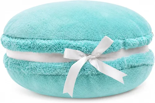 Almohada decorativa redonda de plush con forma de macarrón ChezMax, de 14.5 pulgadas
