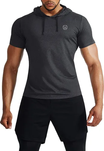 Miniatura 4 de NELEUS Camiseta deportiva Dry Fit Performance con capucha para hombre