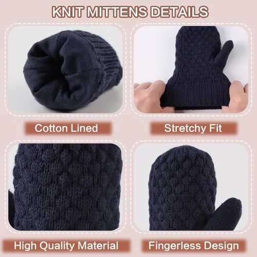 Miniatura 3 de Guantes de punto para bebés, niños y niñas, guantes de invierno para recién nacidos, guantes de 0 a 3 años