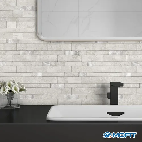 Miniatura 4 de Azulejo protector contra salpicaduras para cocina, despegar y pegar, acabado mate de piedra, pegatinas de azulejos para baño, panel de pared 3D