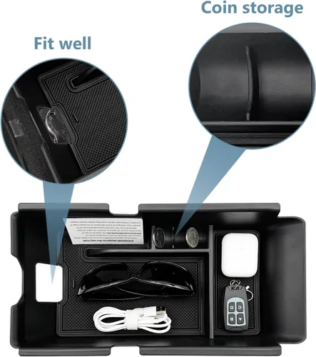 Miniatura 2 de Compatible con Camry XLE o XSE 9ª 2024 2025 y Camry LE SE 9ª 2024 2025 Organizador de Bandeja de Consola Central Accesorios (Negro)