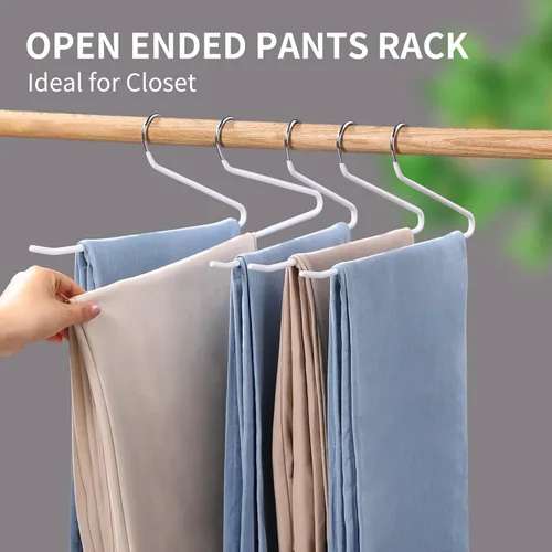 Miniatura 4 de JOYBOS - Colgadores para jeans para armario, 10 unidades - Percha que ahorra espacio para pantalones - Estante de ropa de acero inoxidable