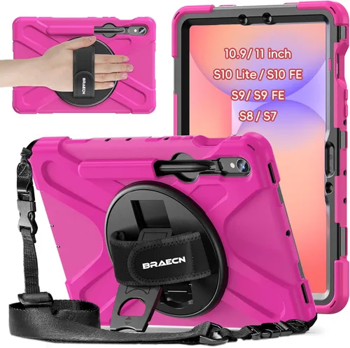 Miniatura 14 de BRAECNstock Funda para Samsung Galaxy Tab S10 Lite/ S10 FE/ S9 FE/ S9/ S8/ S7 5G Funda de 10.9"/11", Funda Protectora a Prueba de Golpes con Soporte