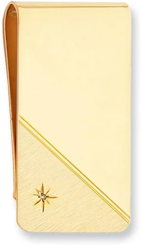 Diamond2Deal Clip para dinero con diamantes de corte de estrella Kelly Waters chapado en oro (longitud 0.984 in ancho 1.969 in), Metal Diamante, No