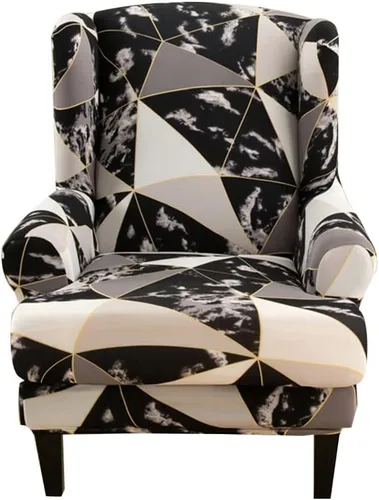 Miniatura 12 de Fundas para silla Wingback, 2 piezas, estilo americano, fundas elásticas para sillón de ala con parte inferior elástica, protector de muebles