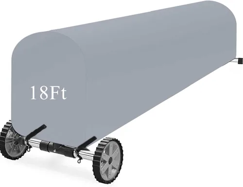 Miniatura 11 de Woanger Cubierta de carrete solar para piscina, impermeable, resistente a los rayos UV, para piscina enterrada (16 pies, negro)