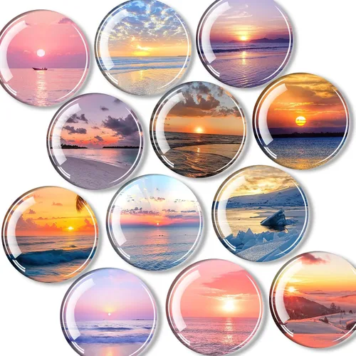 Miniatura 9 de Qualsen Imanes para nevera, imanes decorativos de vidrio, bonitos imanes fuertes para refrigerador, pizarra blanca, casillero, aula, cocina, oficina