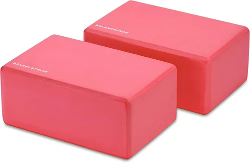 Miniatura 3 de BalanceFrom GoYoga - Juego de 2 bloques de yoga de alta densidad, 9 x 6 x 4 pulgadas cada uno Rojo