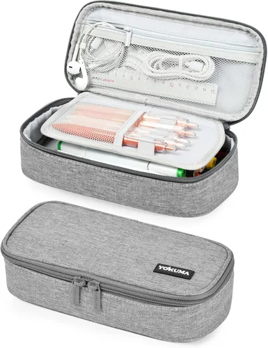 Miniatura 7 de YOKUMA Estuche para lápices, bolsa de lápices de gran capacidad, caja de lápices con cremallera estética, suministros de regreso a clases