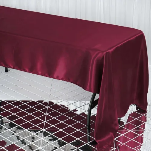 Miniatura 59 de Efavormart - Mantel rectangular de satén, 90 x 132 pulgadas, suave, oblongo, lavable, mantel decorativo de tela sedosa para bodas, fiestas, Plata