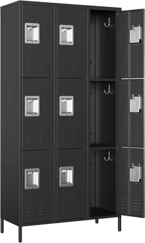 Miniatura 8 de Casillero de Metal para el Hogar, Vestidor, Gimnasio, Casilleros de Almacenamiento de Acero de 65.98" para Empleados, Gabinete con Cerradura con 1