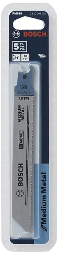 Miniatura 2 de Bosch RM618 Hojas de sierra recíproca para corte de metal 18T de 6 pulgadas, paquete de 10, color azul