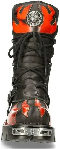 Miniatura 4 de NEW ROCK Botas 591 Flame Metallic Leather Goth punk Biker Fashion