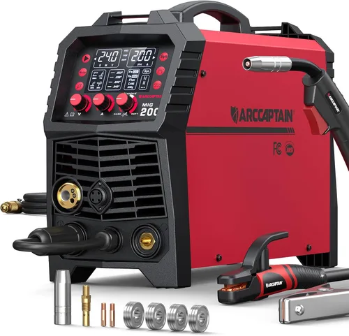 Miniatura 11 de ARCCAPTAIN Soldador MIG de 130 A, soldador MIG de núcleo de flujo de 110 V, máquina de soldadura TIG/Stick 3 en 1 con sinergia, equipo de soldadura
