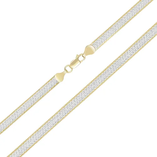 Miniatura 2 de Collar de cadena de espiga mágica plana flexible de plata de ley 925 de 0.177 in o 0.217 in