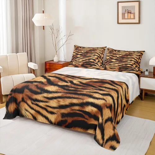 Miniatura 24 de Juego de sábanas de dibujos animados para niños, tamaño King, bonito juego de ropa de cama de esquí de animales árticos, decoración de habitación