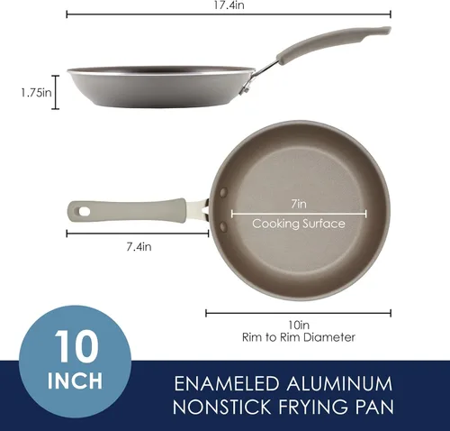 Miniatura 5 de Rachael Ray Cook + Create - Sartén antiadherente, 10 pulgadas, color gris