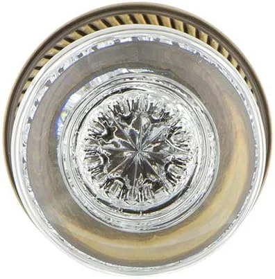 Miniatura 4 de Nostalgic Roseta de cuerda de almacén con pomo redondo de cristal transparente, mortaja - 2.25 pulgadas, latón antiguo