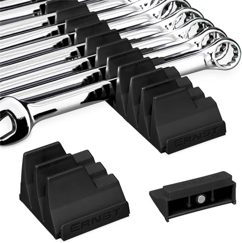 Ernst Manufacturing Wrench Pro - Organizador modular de llaves para 40 herramientas con base magnética, fabricado en los Estados Unidos Negro