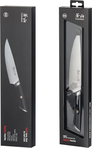 Miniatura 7 de Cangshan Cuchillos de chef forjados de acero alemán serie ELBERT (negro, 8 pulgadas)