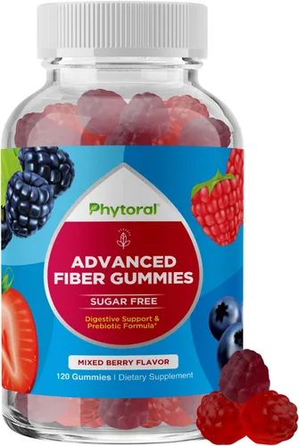 Miniatura 9 de Gomitas avanzadas de fibra para adultos, suplemento de raíz de achicoria con soporte prebiótico y aceite de coco para la salud intestinal