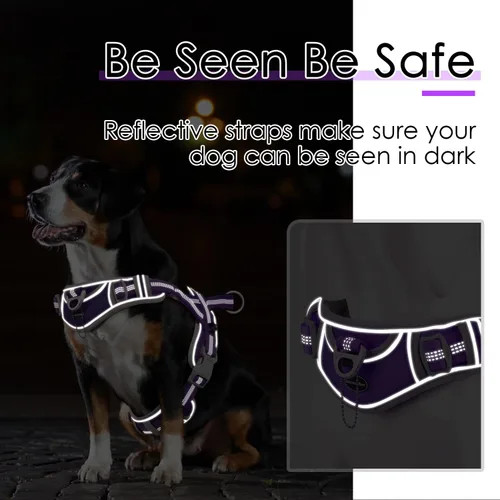 Miniatura 5 de ADVENTUREMORE Arnés para perros grandes, antitirones, arnés deportivo para perro, reflectante, transpirable, chaleco para perro, a prueba de Al