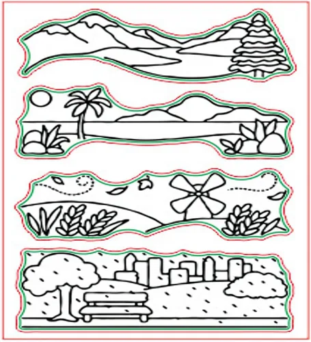 Miniatura 4 de Juego de sellos y troqueles transparentes de paisajes lluviosos y nevados para hacer tarjetas, plantillas de corte para álbumes de recortes, álbum