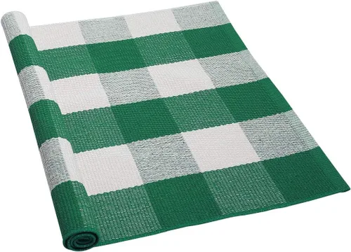 Miniatura 11 de uxcell Alfombra de cuadros de búfalo, alfombra para exteriores, tapete de puerta en capas, alfombras de algodón a cuadros, tapete para porche