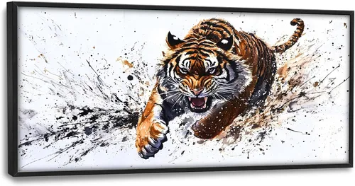 Miniatura 89 de Cuadros Grandes Enmarcados Arte de Pared para Sala de Estar, Lobos del Bosque Decoración de Pared de Gran Tamaño Lobo Animal Impresión en Lienzo