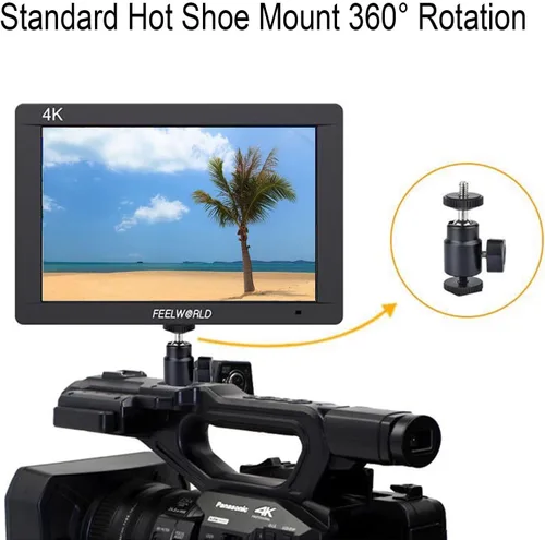 Miniatura 4 de FEELWORLD FW703 7 pulgadas 1920x1200 IPS Full HD DSLR en cámara Monitor de campo 3G SDI 4K HDMI entrada salida asistencia de video enfoque pico