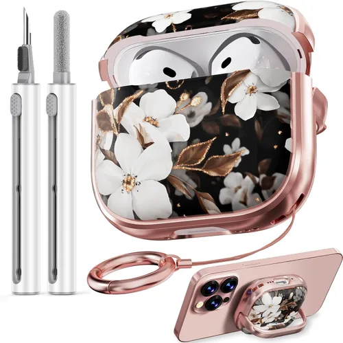 Miniatura 22 de Inesore Funda para AirPods Pro 3 2025 con cerradura, funda transparente floral para mujeres, compatible con Apple Airpods Pro de 3ª