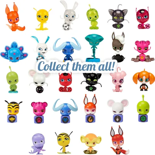 Miniatura 6 de BANDAI Miraculous Ladybug and Cat Noir Quality Kwami Surprise - 4 Figuritas Mágicas Joyas Brillantes para Belleza y Exhibición