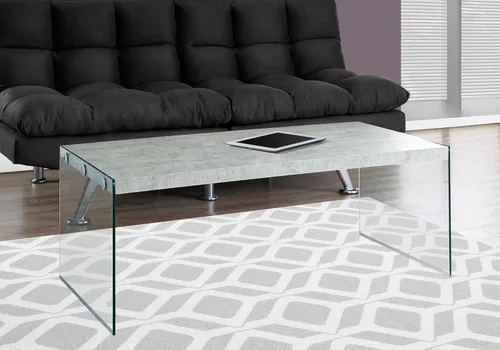 Miniatura 2 de Mesa de café, mesa de cóctel de vidrio templado, Madera, gris