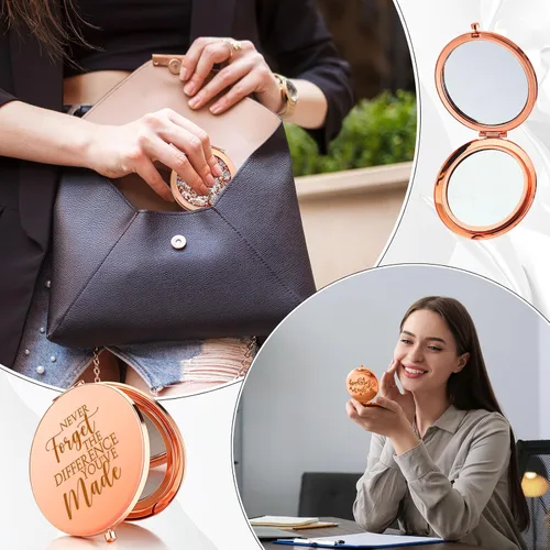 Miniatura 7 de Kathfly 10 piezas de regalos de la semana de CNA, espejo compacto a granel, regalos de agradecimiento para mujeres, espejo de maquillaje plegable