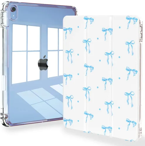 Miniatura 13 de Feams Funda para iPad (A16) 11ª generación de 11 pulgadas 2025, iPad de 10.9 pulgadas 2022, cubierta trasera transparente delgada de tres pliegues