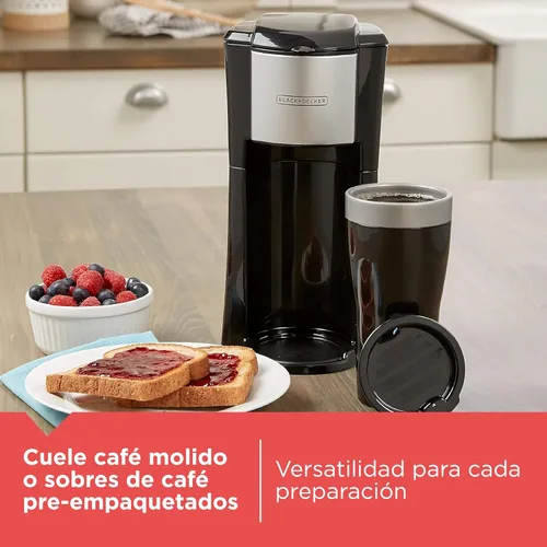 Miniatura 3 de Black + Decker cafetera, individual (de una sola ración), Negro, CM618