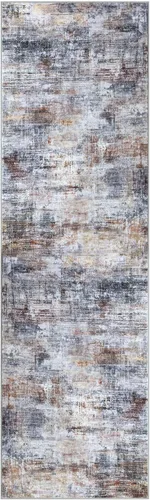 Miniatura 178 de IOHOUZE Alfombra abstracta lavable de 3 x 12 pies para pasillos, antideslizante para cocina, camino de entrada de lana sintética para interiores