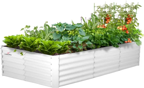 Miniatura 19 de A ANLEOLIFE Paquete de 2 camas de jardín elevadas galvanizadas de 3 pies x 24 pulgadas de alto para exteriores, jardinera redonda de metal