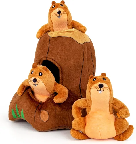 Miniatura 17 de Hollypet Hide and Seek - Juguete chirriante para perro, rompecabezas interactivo diseñado para cachorros, juguetes de peluche para cachorros, abejas