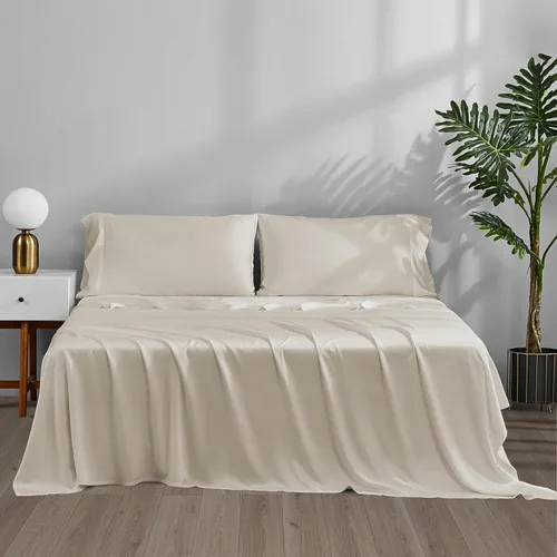 Miniatura 12 de ACCURATEX Sábanas refrescantes tamaño King: viscosa hecha de bambú, juego de sábanas frescas y sedosas para cama tamaño King, sábanas súper suaves