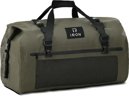 Miniatura 8 de BORLENI Bolsa de lona impermeable para motocicleta, bolsa trasera de equipaje con gran espacio de almacenamiento, cierre superior enrollable