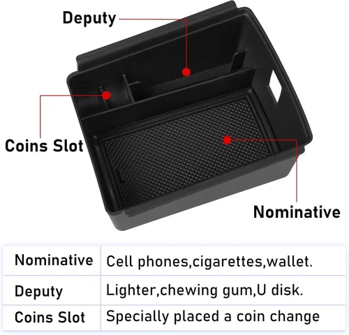 Miniatura 6 de TTCR-II Compatible con el organizador de consola central Volkswagen Tiguan 2025-2026, para consola VW Tiguan 2025 2026, bandeja organizadora