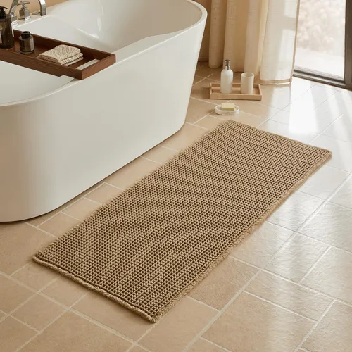 Miniatura 87 de Triohero Tapete de baño con diseño de gofre, tapete de baño pequeño y bohemio, antideslizante, lavable, ultra suave, súper absorbente, de secado