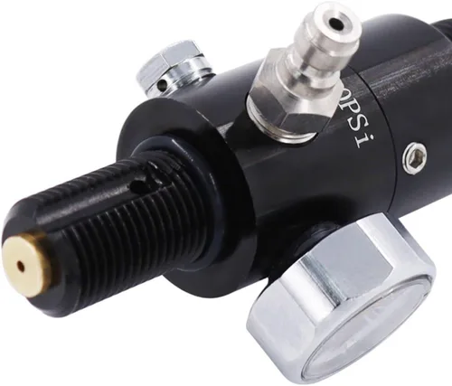 Miniatura 8 de TUXING 4500PSI Paintball Air Tank Regulator & Valve Guage, Durable Aluminum Paintball Regulator for Paintball Airsoft PCP Compressed Air CO2 Rojo