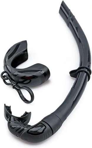 TEQIN Esnórquel enrollable, esnórquel plegable de silicona con estuche de almacenamiento compacto, esnórquel de apnea y esnórquel, tubo de Negro