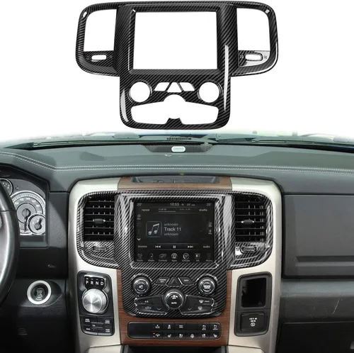 Miniatura 8 de Voodonala Cubierta GPS de navegación de consola central para Dodge RAM 2011-2017 Accesorios ABS azul 1pc