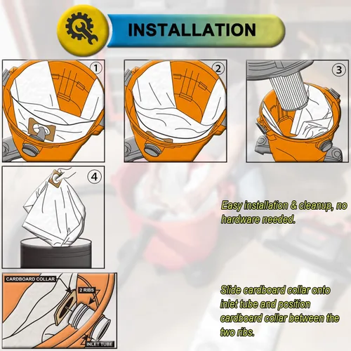 Miniatura 4 de SpaceTent Paquete de 5 bolsas de filtro rígidas VF3503 para aspiradora de repalement Shop Vac tamaño B para aspiradoras Ridgid de 5, 6 a 9 galones